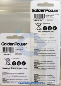 Pin LR44 -Vỉ 10 Viên Hiệu Golden Power