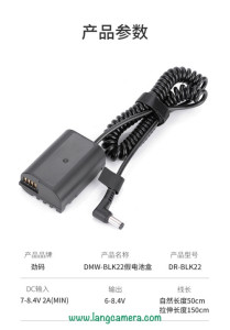 Pin Ảo Dummy Battery Panasonic Lumix BLK22 - BLF19 Kingma 2 Trong 1 (Điện 220v)